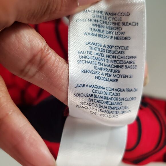 NWT Chaps Women's Long Sleeve T-Shirt Medium Red Black Striped Classic Basic - Picture 7 of 7